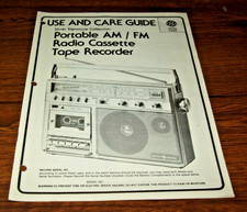 GE USE AND CARE GUIDE Silver Signature Collection Portable AM FM  Radio Cassette