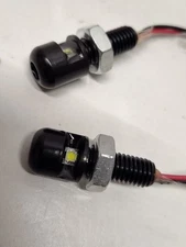 2x 12V LED White License Plate Lights Car Motorcycle Screw Bolt Lamps Free Shipp