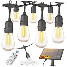 BLIATLUS 100FT Solar String Lights Outdoor Waterproof with Remote Control