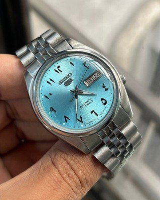 Seiko 5 Automatic 17 Jewels ICE Blue Arabic Dial(Changed) Japan