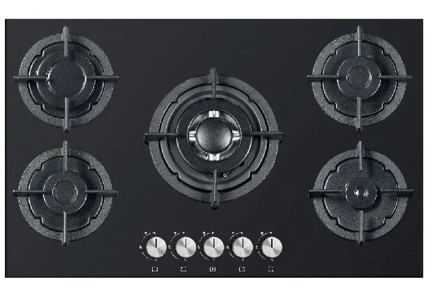 VEDERE IN DESCRIZIONE Piano cottura STAYLUX da Incasso a Gas 5 fuochi 90 cm C9-50BTF-VETRO NERO/GHISA