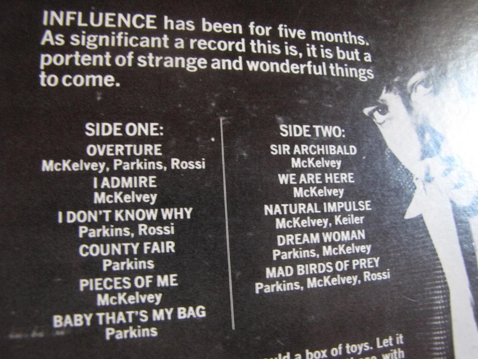 Mint INFLUENCE Self Titled 1968 ABC 630 rare psych original cover: Excellent - Image 3 of 4