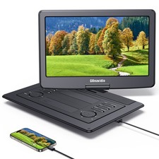 19" Portable DVD Player with 16" HD Screen 6 Hours Rechargeable Battery USB HDMI