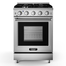 24" Dual Fuels Range Freestanding w/ 4 Burners Cooktop & 3.73 Cu.Ft. Oven
