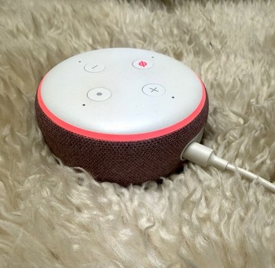 Amazon Echo Dot 3rd Gen Alexa Smart Speaker Red TESTED WORKS w/ Power Adapter