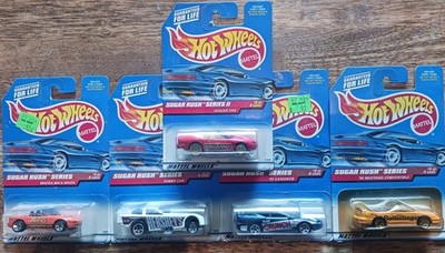 Hot Wheels 1998 Sugar Rush Series Complete 4 Car Set 741, 742, 743, 744 + 970 s2