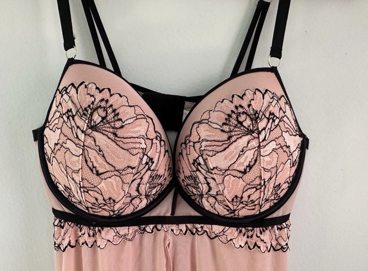 Lingerie Top Push Up Babydoll Auden Pink and Black Size xl