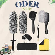 NEW 9PCS Wheel Detailing Cleaning Kit, Metal-Free Scratch-Free Rim Brush