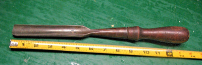 D. R. BARTON  ROCHESTER NY SOCKET MILLWRIGHTS WOOD GOUGE  CHISEL 1882