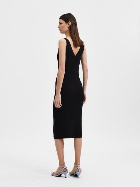 Women Selected Femme Dress Black Viscose M