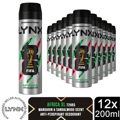 Lynx Limited Edition FIFA Africa Anti-Transpirant Aerosol Deo Spray 200ml, 12 Stück