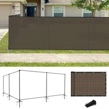 Iron Poles Privacy Fence 6'H x 24'W Metal Fence Covering Privacy Fence Screen...