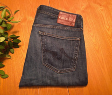AG ADRIANO GOLDSCHMIED THE MATCHBOX SLIM STRAIGHT BLUE DENIM JEANS 34 X 31 EUC