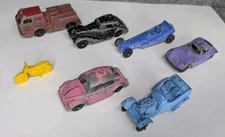 Vintage 1960s Diecast Cars Lot TootsieToy + Others Mixed Brands / Bike Accessory