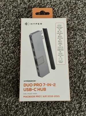 Hyper - HYPERDRIVE DUO PRO 7-in-2 USB-C Hub for Macbook Pro / Air HD575-GRAY