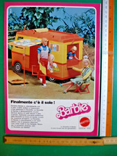 BARBIE MATTEL Pubblicità 1978 cm.29x20 rara ROULOTTE Finalmente c'è il sole!