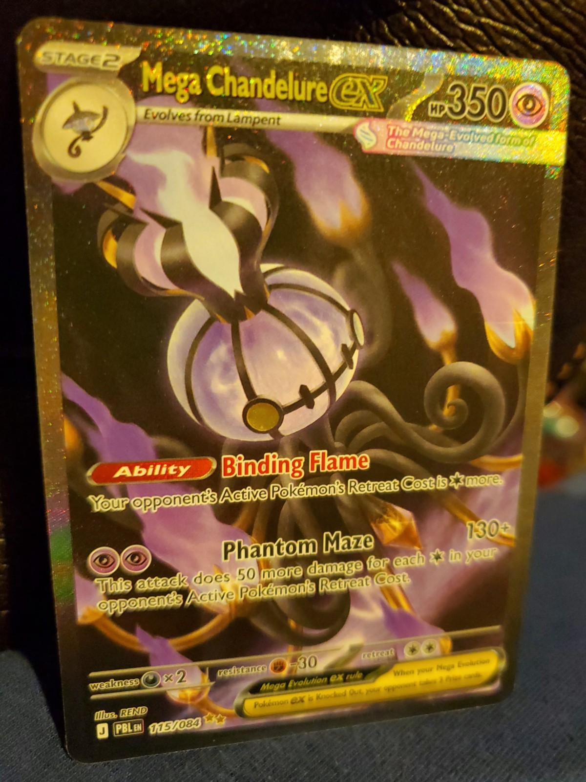 Pokémon TCG Mega Chandelure ex 115/084 SIR NM/Mint Fresh Pull