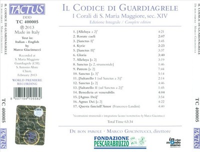 ENSEMBLE DE BON PAROLE IL CODICE DI GUARDIAGRELE NEW CD