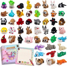 50 Set 3D Printed Animals with Message Cards, Mini Animal Figurines, Articulated