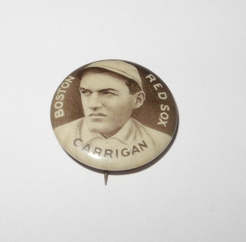 1910-12 Sweet Caporal Baseball Button Pin Bill Carrigan Boston Red Sox Near Mint