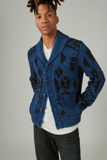 Yellowstone Shawl Collar Sweater Men`s XL Blue and Black