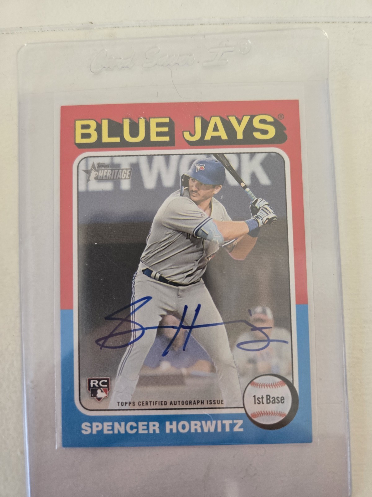 2024 Topps Heritage Real One Autographs Spencer Horwitz RC Auto Blue Jays Rookie