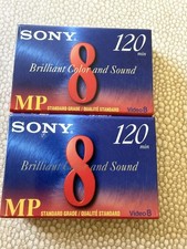 Sony P6-120MP Video 8 Cassette Tape 120min SP Sealed New Lot of 2