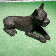 Antique Brass Boxer dog - Needs good home- Collectible - Velvet bottom - 3 Lbs.