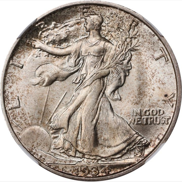 1934-S Walking Liberty Half Dollar 50C NGC MS67