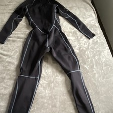 Black Full Body Women's Wetsuit with Light Blue Piping