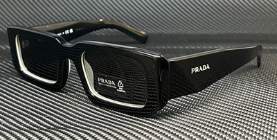 #ad PRADA PR 06YS 09Q5S0 Black White Grey Men#x27;s 53 mm Sunglasses $312.00