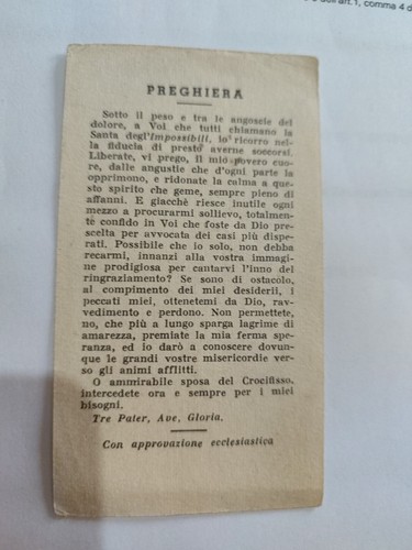 Santa Rita da Cascia, Holy Card, AR Dep. Z/209 - Foto 2 di 2