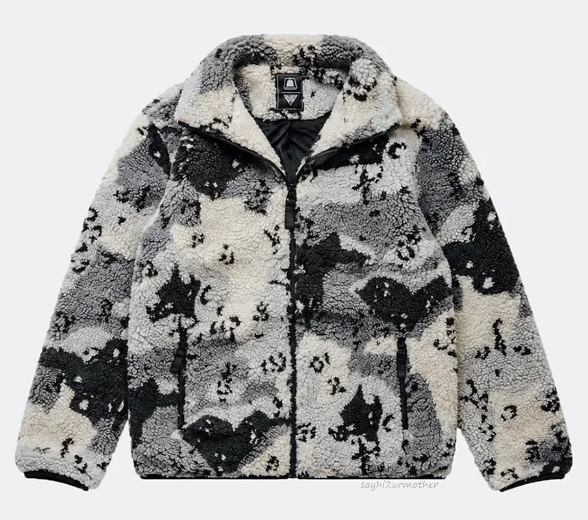 L - QILO x WHITE PHOSPHOR GEN II (2) COOKIES & CREAM SHERPA FLEECE JACKET NEW image 1