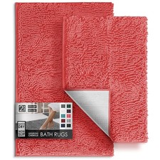 Hearth Harbor Bathroom Rugs, Chenille Bath Mat - 17 x 24 20 x 32, Rose