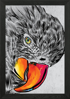 Ara Papagei Skizze Kunst gerahmtes Wandbild Poster Leinwanddruck Bild