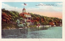 SHORE LINE ANTLERS HOTEL BROWNS LAKE BURLINGTON, WI 1936