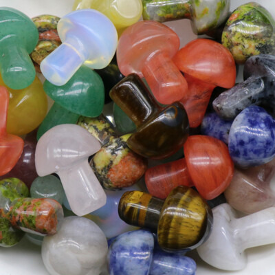 20MM Mini Crystal Mushroom Decorations for Home Balancing Meditation Decor Stone