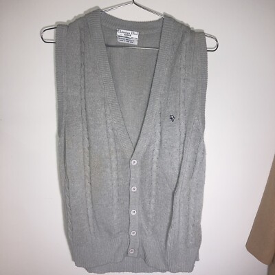 トップス 90's Christian Dior acrylic cardigan Vtg Christian Dior Silk Acrylic Sweater Cardigan Vest