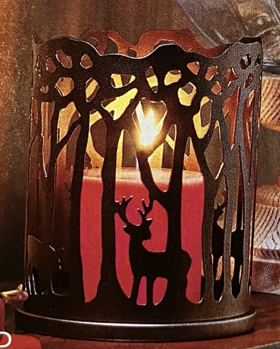 PartyLite WOODLAND LIGHT Candle Sleeve P91215 Metal Holder for