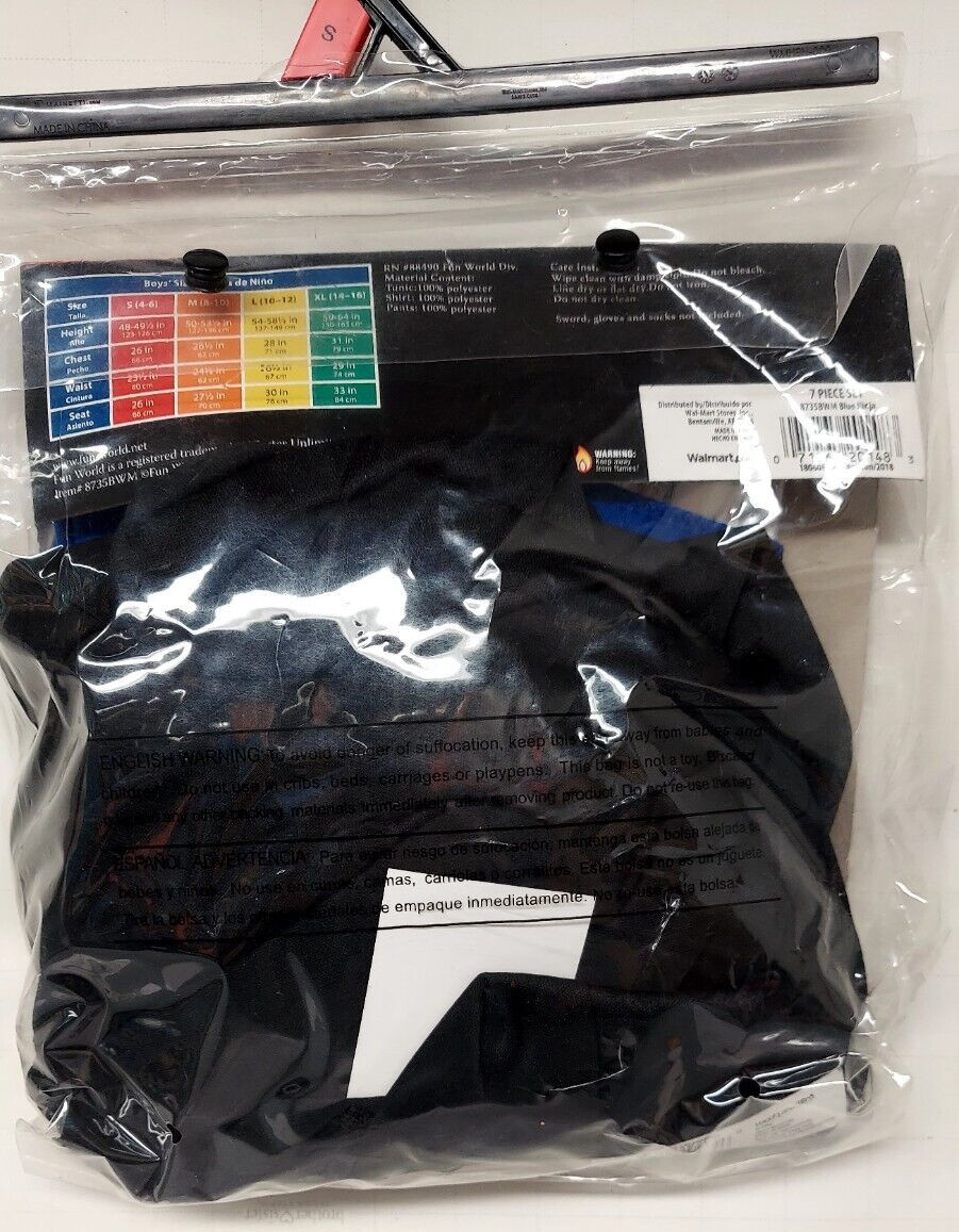 Kids 10pc Stealth Blue Ninja Costume - Perfect for Halloween or Dress-Up Play! image 4