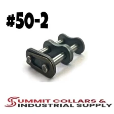 #50-2 DOUBLE ROLLER DUPLEX CHAIN MASTER CONNECTING LINK *PACK OF 2*
