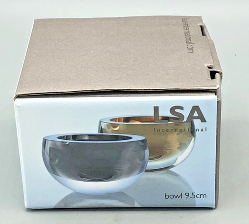 LSA International Host Bowl 6" D Handmade Glass Platinum Monika Lubkowska-Jonas - Picture 3 of 5