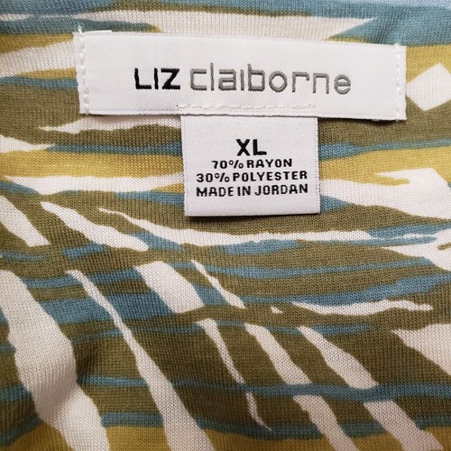 Camisa para mujer Liz Claiborne X túnica grande tejida cuello en V sin mangas hojas tropical - Imagen 3 de 10