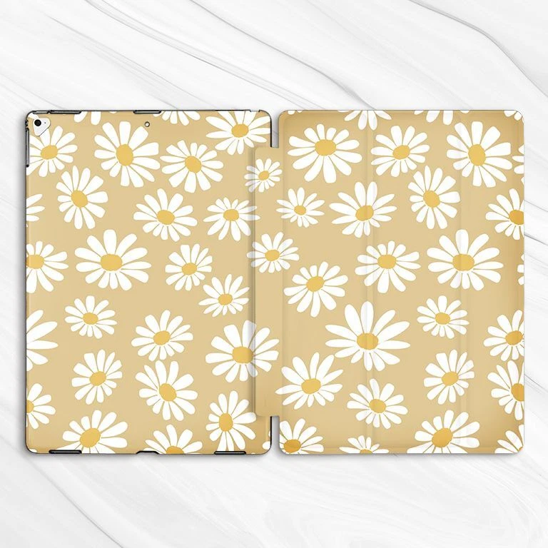 Light Brown Daisies Flowers Case For iPad 10.2 Air 3 4 5 Pro 9.7 11 12.9 Mini - Image 4 of 4