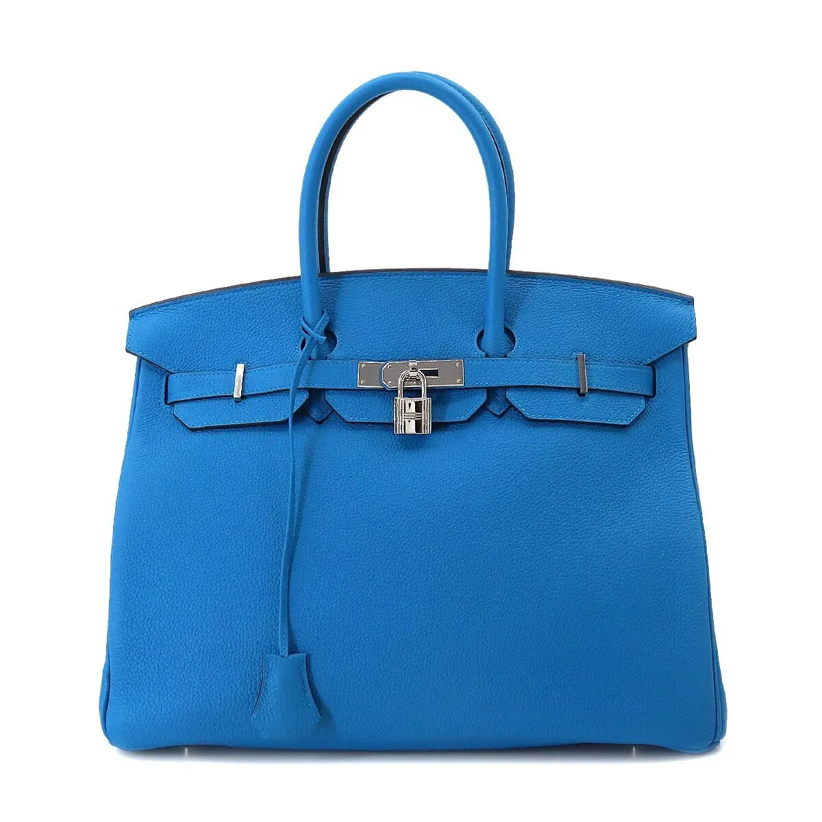 HERMES Birkin 35 Verso Hand Bag Togo Blue Zanzibar Malachite 90199310