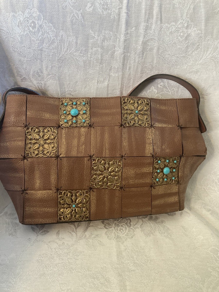 Marc & Marc by Sharif Fabulous Marc & Marc by Sharif Beige Leather Woven Shoulder  main image 4