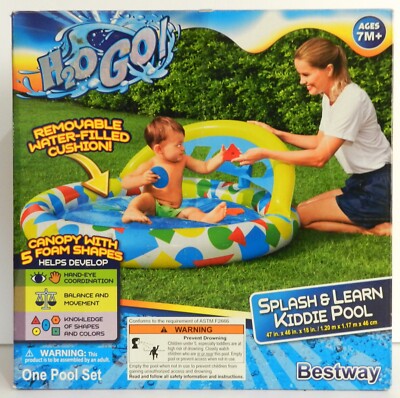NEW H2O GO Splash & Learn Kiddie Pool Indoor Outdoor 47'' x 46''x 18''