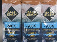 5 PACKETS TAN INC BAJA BEACH 200X PLATEAU BUSTING BEACH BRONZER TANNING LOTION