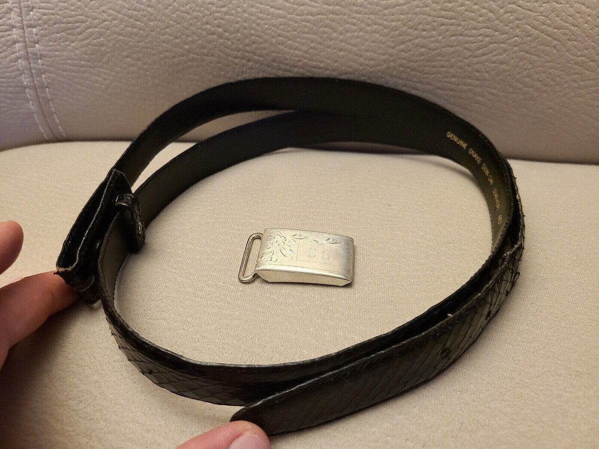 Vintage Genuine Snake Print Belt Vintage Burgundy Genuine Snakeskin Belt – Holy Thrift main image 3