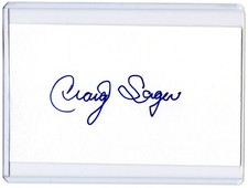 CRAIG SAGER NBA TBS TNT Commentator Auto Autographed Signed 3x5 Index Card B